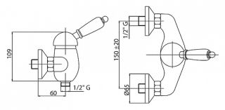 Смеситель для душа однорычажный, хром Cezares ELITE-DM-01-M
